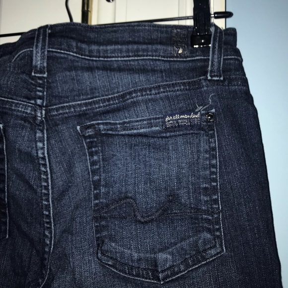 7 for all mankind raw hem dark wash jeans - Picture 1 of 4